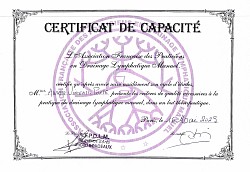 certificat de capacité à pratiquer le drainage lymphatique manuel